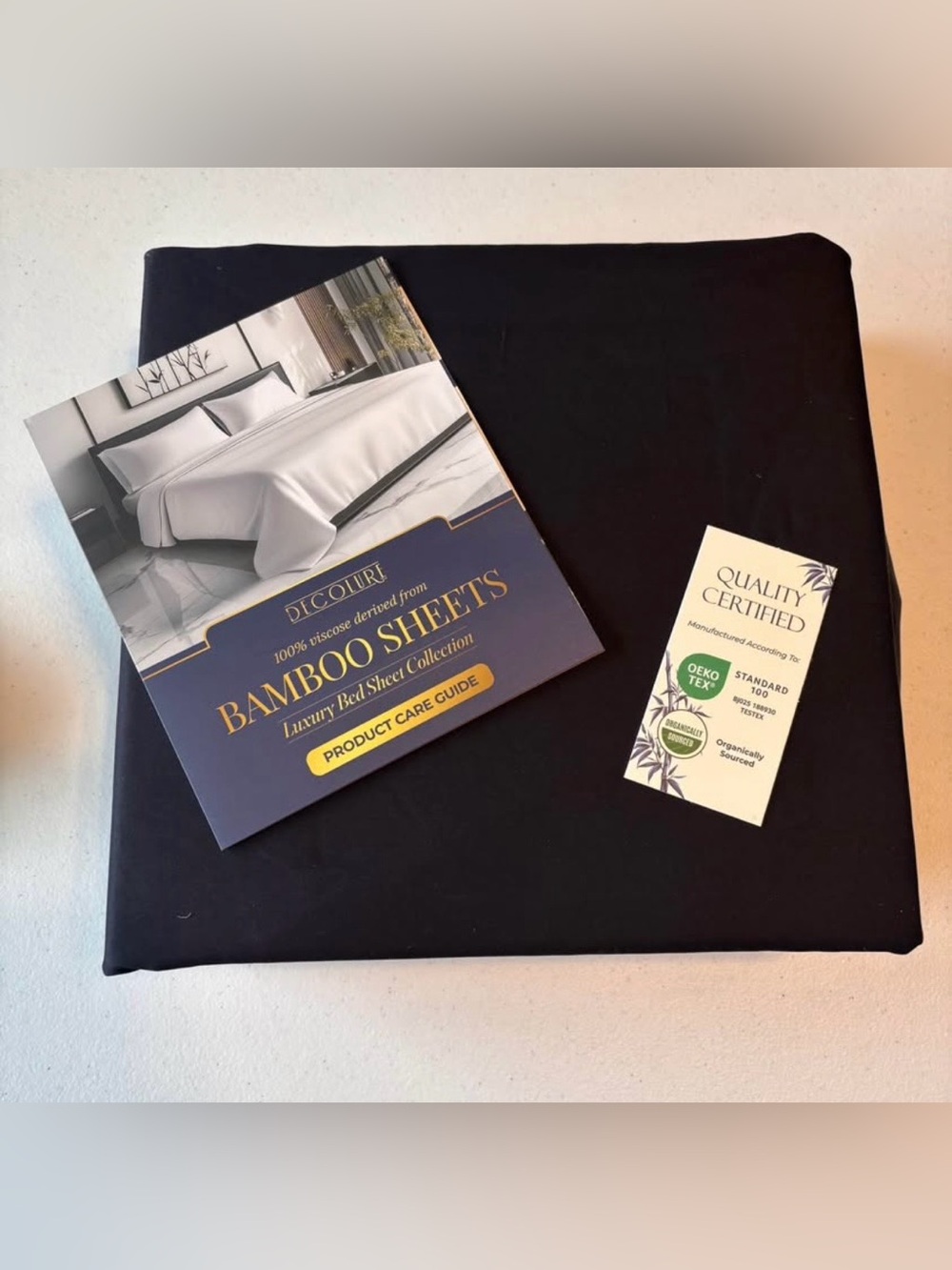 NEW King size bed sheets set in black 100% viscose bamboo